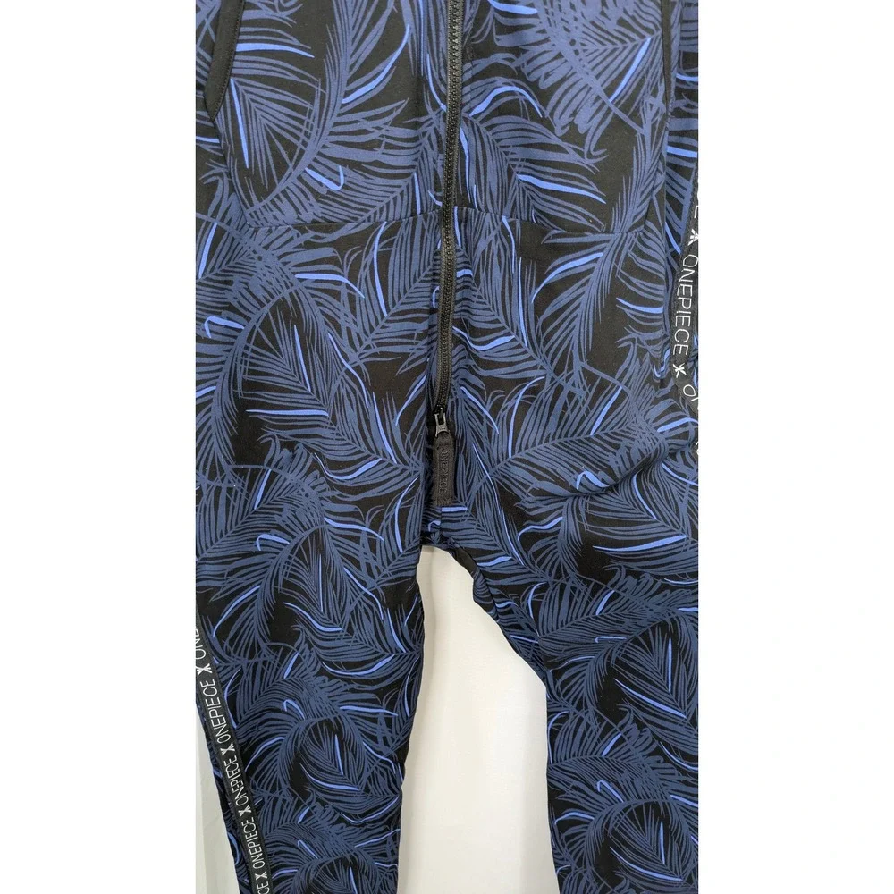 OnePiece Norwegian Original Jumpsuit Medium Blue Leaf Hooded Zip One Piece - Picture 8 of 16